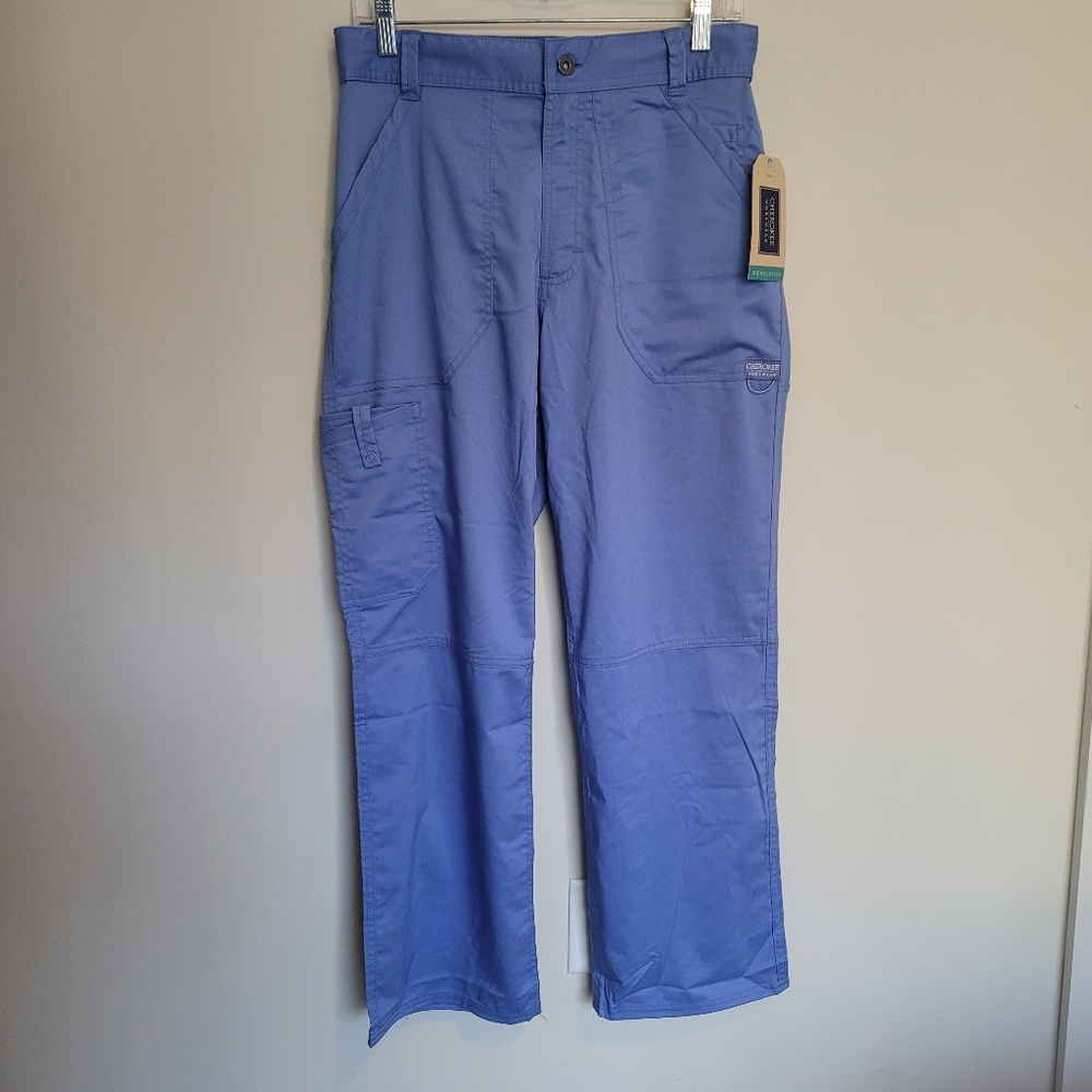 Lot of 2 NWT Cherokee Revolution Ciel Blue Scrub Pants Small